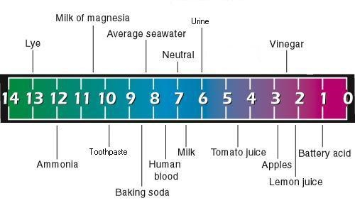 PH levels of various water